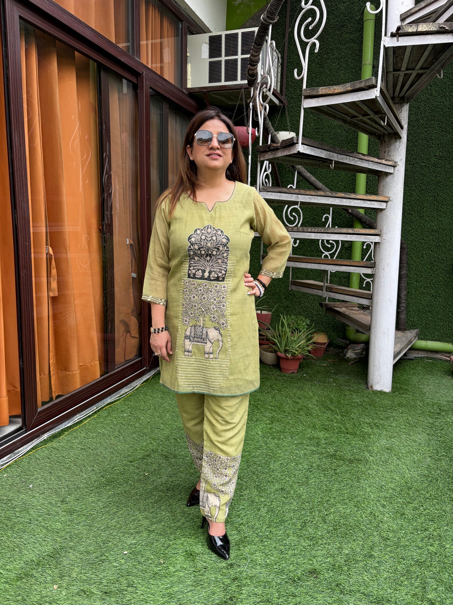 Olive Heritage Printed Co-ord Set