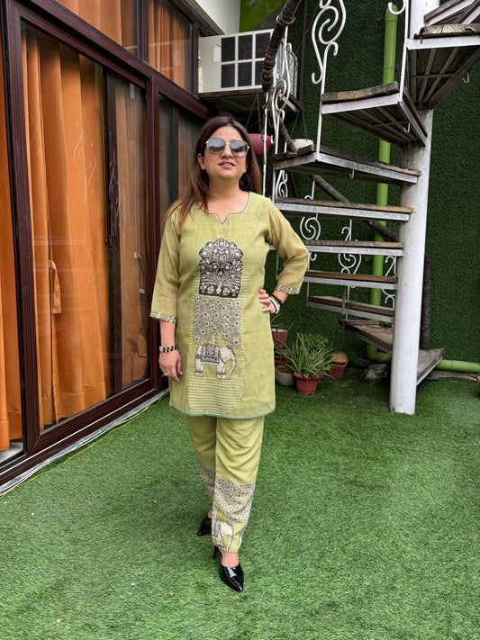 Olive Heritage Printed Co-ord Set