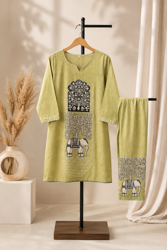 Olive Heritage Printed Co-ord Set