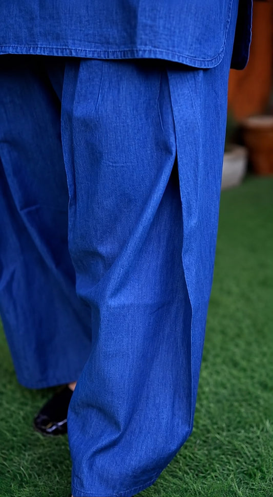 Azure Polka Farsi Co-ord Set