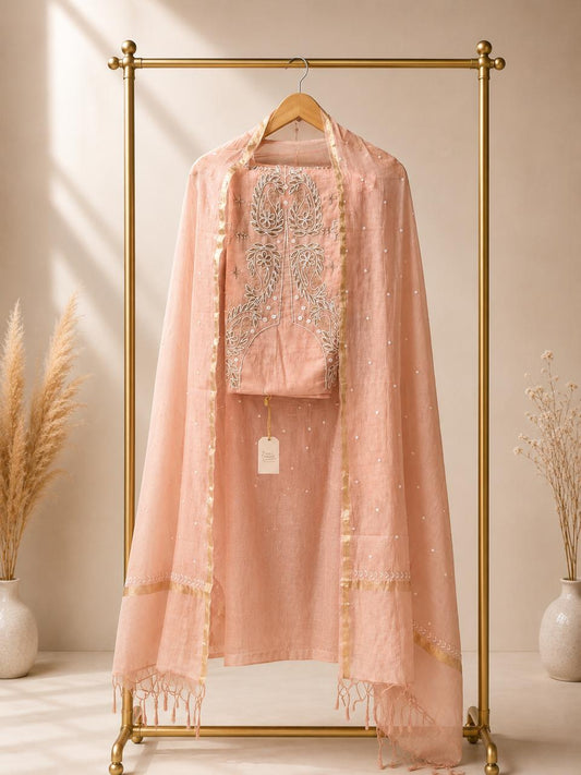 Blush Paisley Unstitched Suit Set